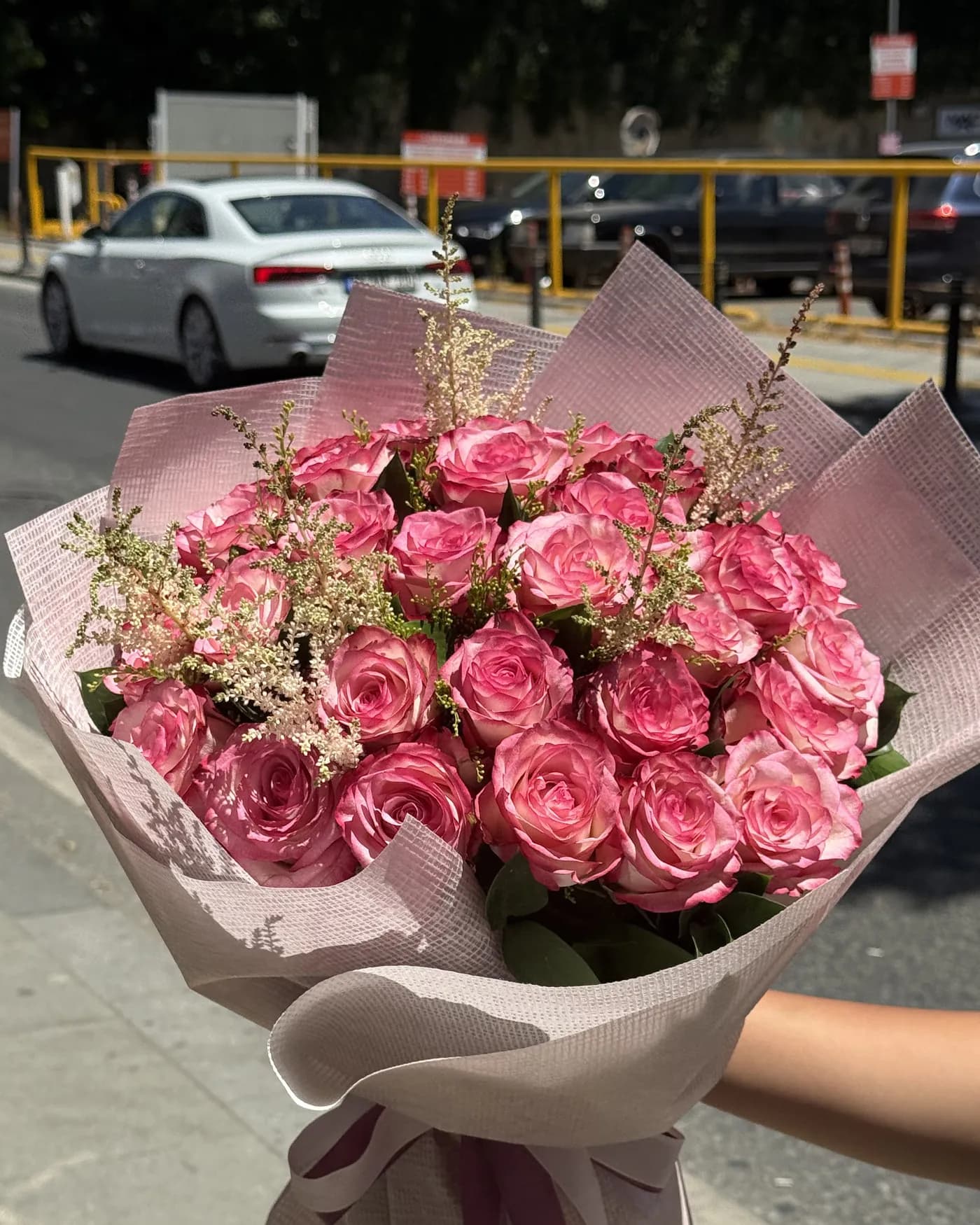 Coral Roses & Astilbe 2