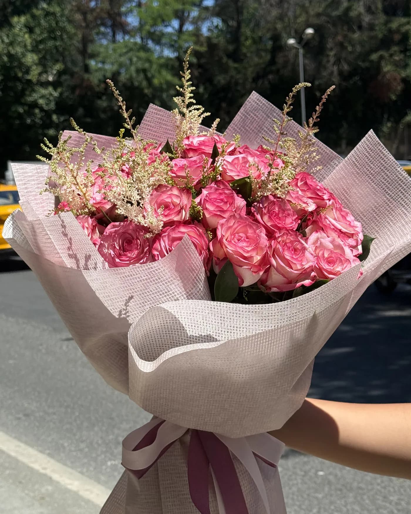 Coral Roses & Astilbe 3